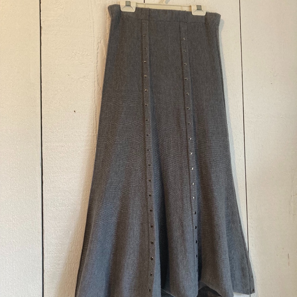 NY Collection Gray Midi Skirt Size XS - NWT